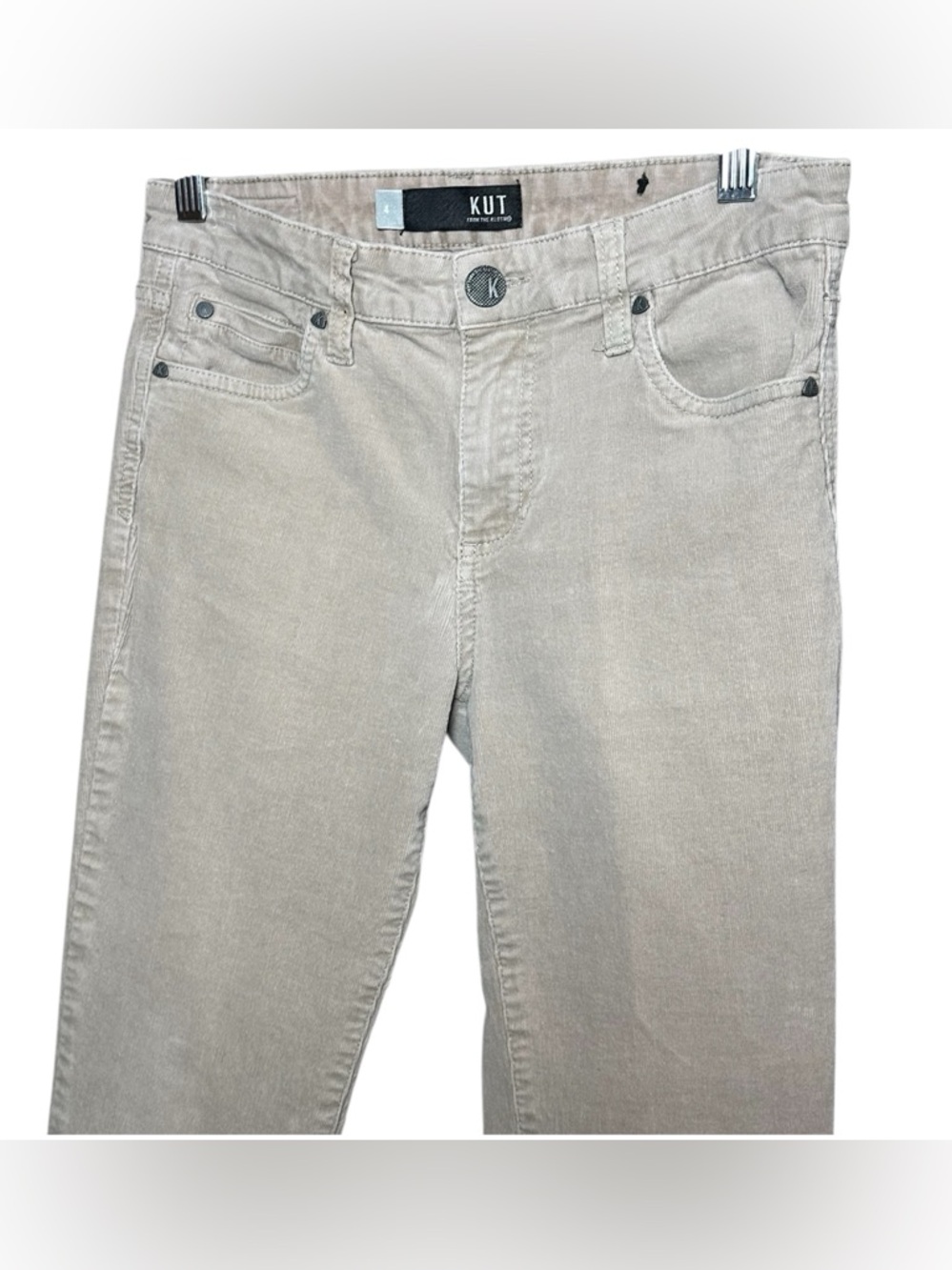 KUT From The Kloth Micro-Cord Women’s Light‎ Taupe Tapered Skinny Jeans Size 4